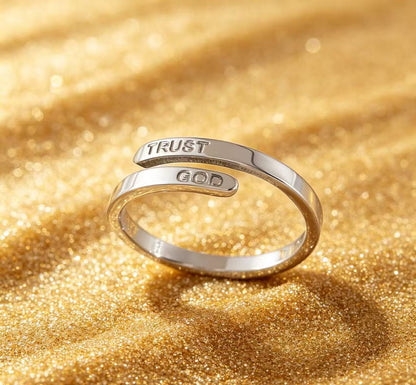 TRUST GOD Engraved Ring - packaging