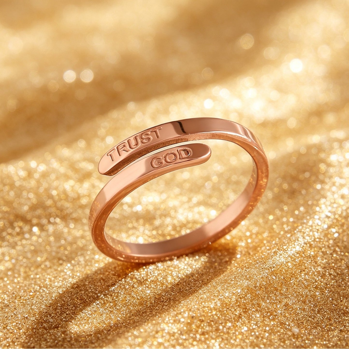 TRUST GOD Engraved Ring - lifestyle wear