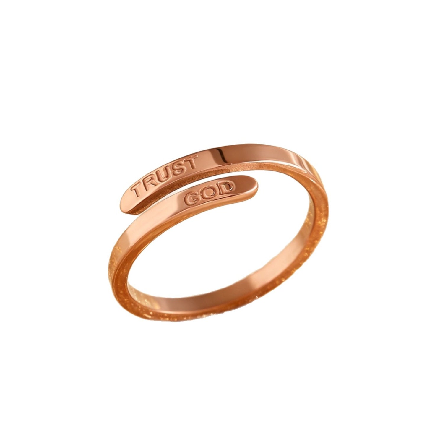 TRUST GOD Engraved Ring - three color comparison